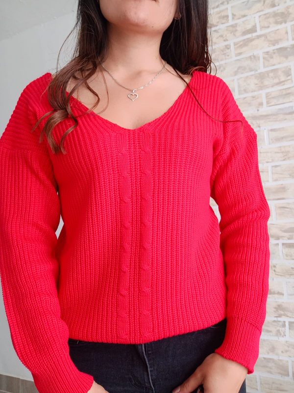 Sweater tejido en lana para mujer